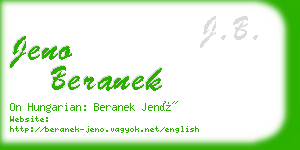 jeno beranek business card